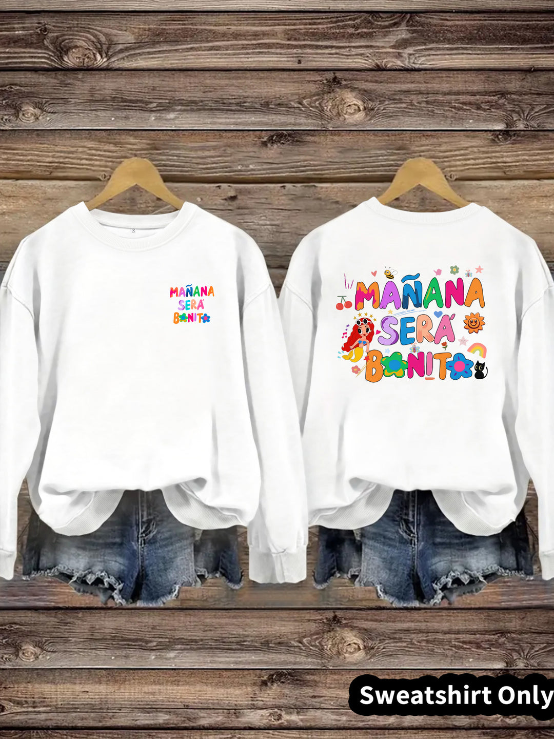 Dame sweatshirt med lekent fargerikt trykk og avslappet passform Skjora
