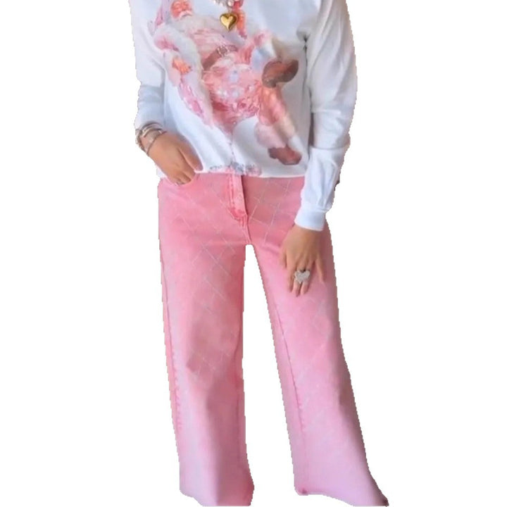 Kvinnelige vide jeans i en avslappet stil med høy midje Skjora