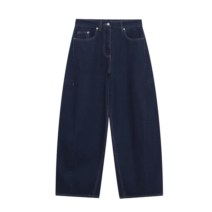 Dame vide jeans i moderne snitt med trendy cargo-lommer Skjora