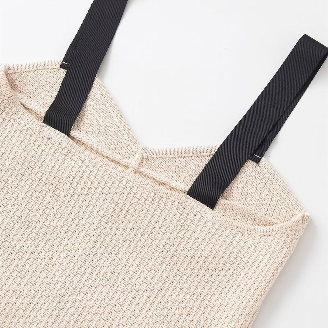 Dame Crop-Top med elegant V-hals og raffinert struktur Skjora