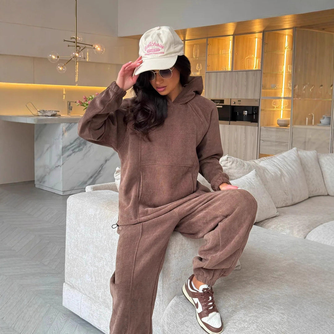 Kvinnens cozy fleece fritidssett Skjora