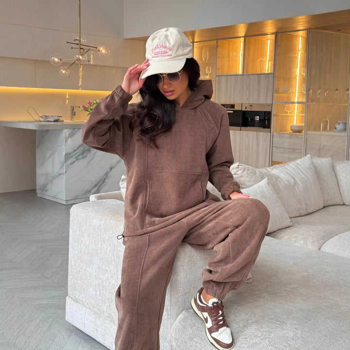 Kvinnens cozy fleece fritidssett Skjora