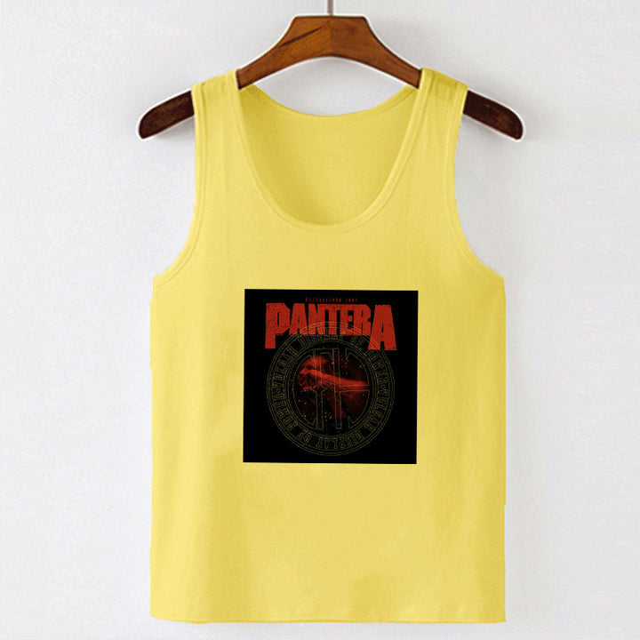 Dame ermeless T-skjorte med trykt vintage-motiv Skjora
