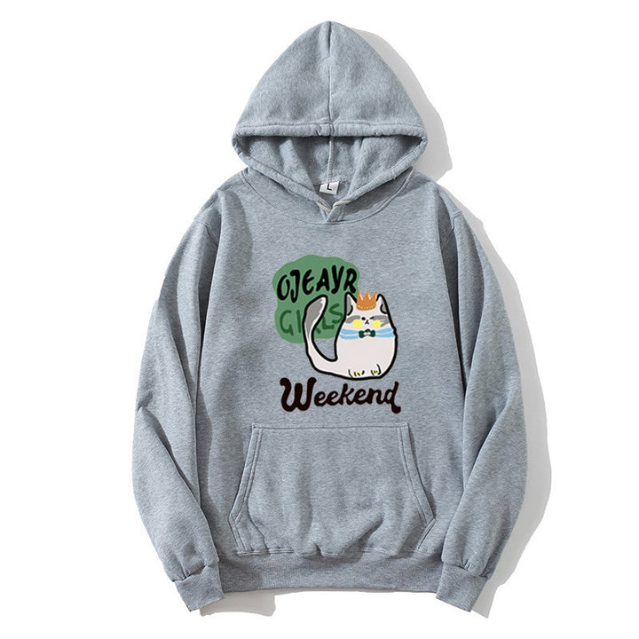 Damen Kapuzenpullover mit verspieltem Katzenmotiv Skjora