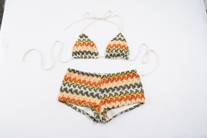 Dame Bikiniset med trendy bølgemønster og raffinert passform Skjora