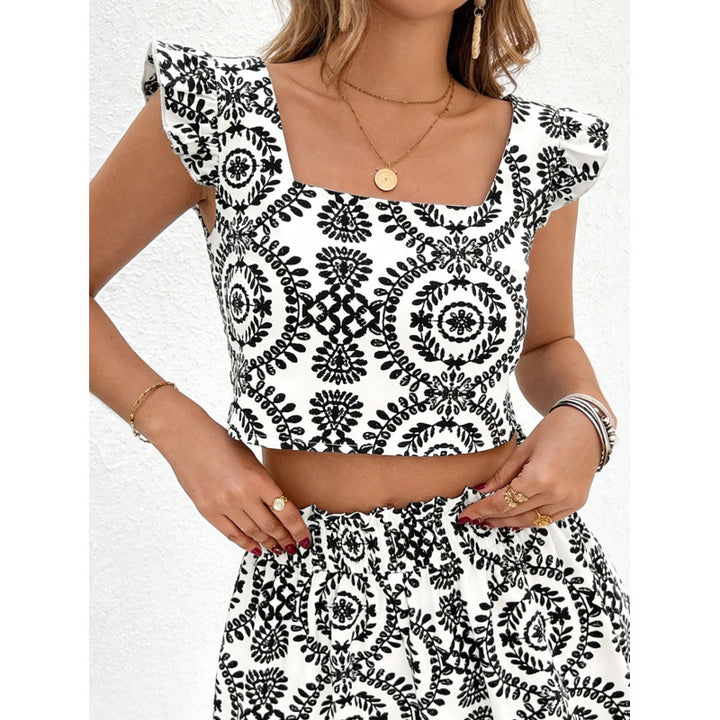 Dame To-delt sett med cropped topp og kort skjørt Skjora