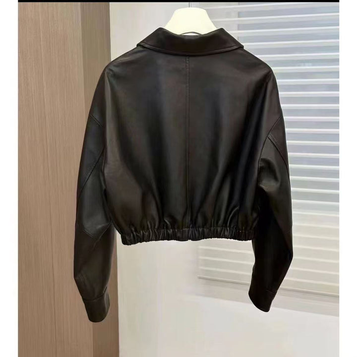 Kvinne elegant lærjakke Skjora