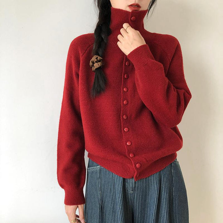 Kvinne moterik cardigan med knappdetaljer Skjora