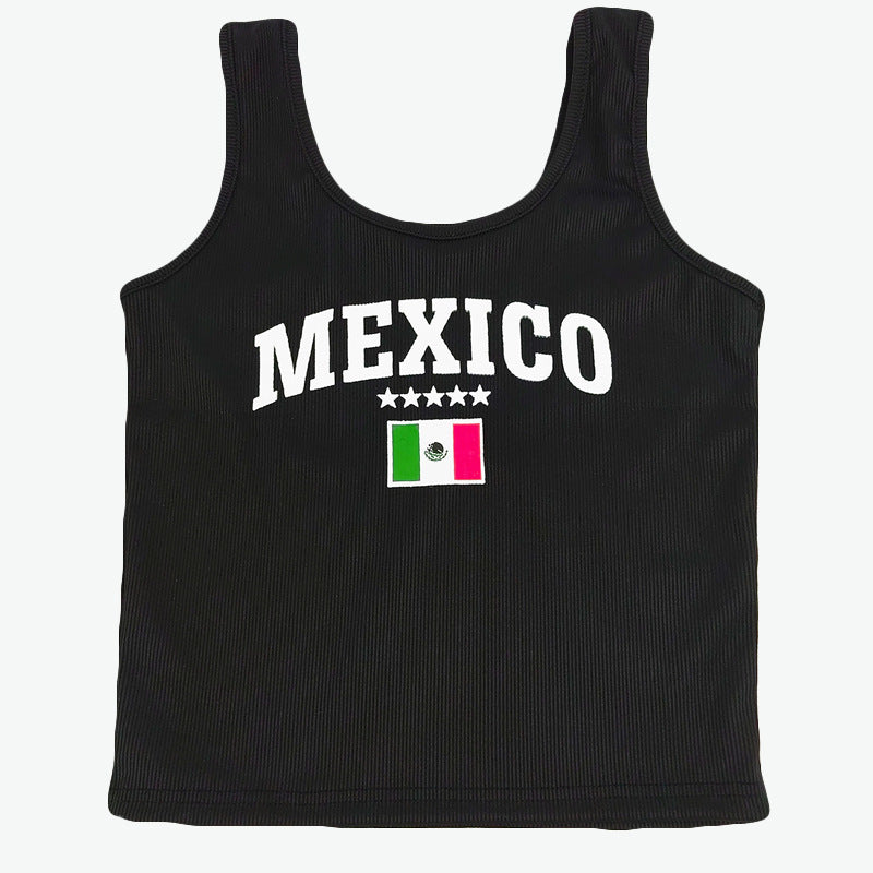 Dame ermeløs Tanktop med jamaicansk design Skjora