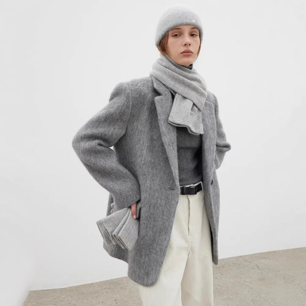 Damer elegant og koselig ullblazer med moderne snitt Skjora