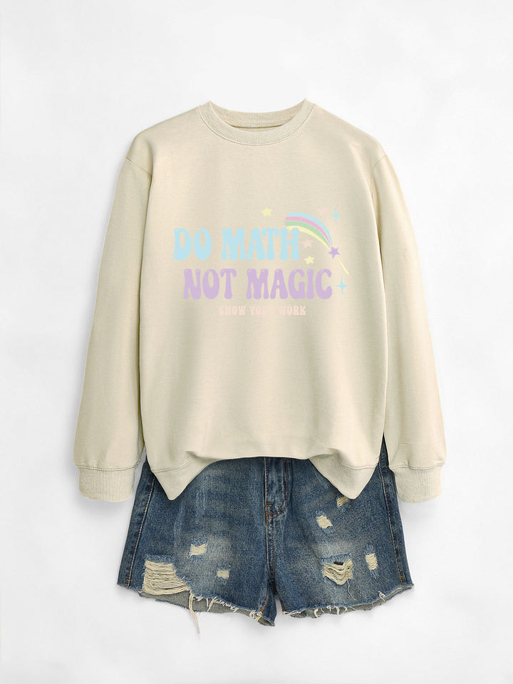 Dame avslappet sweatshirt med inspirerende matematikkmotiv Skjora