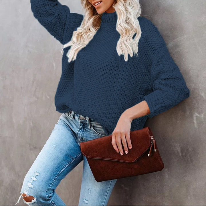 Damer chunky strikkegenser med rullehals og avslappet passform Skjora