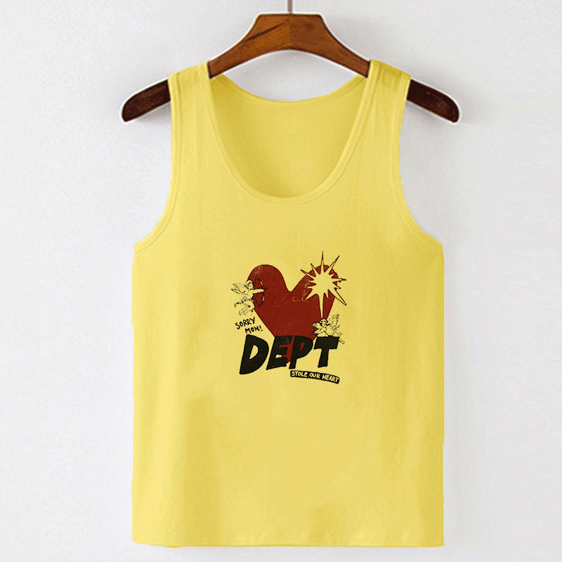 Dame ermeless Camisole med iøynefallende grafisk design Skjora