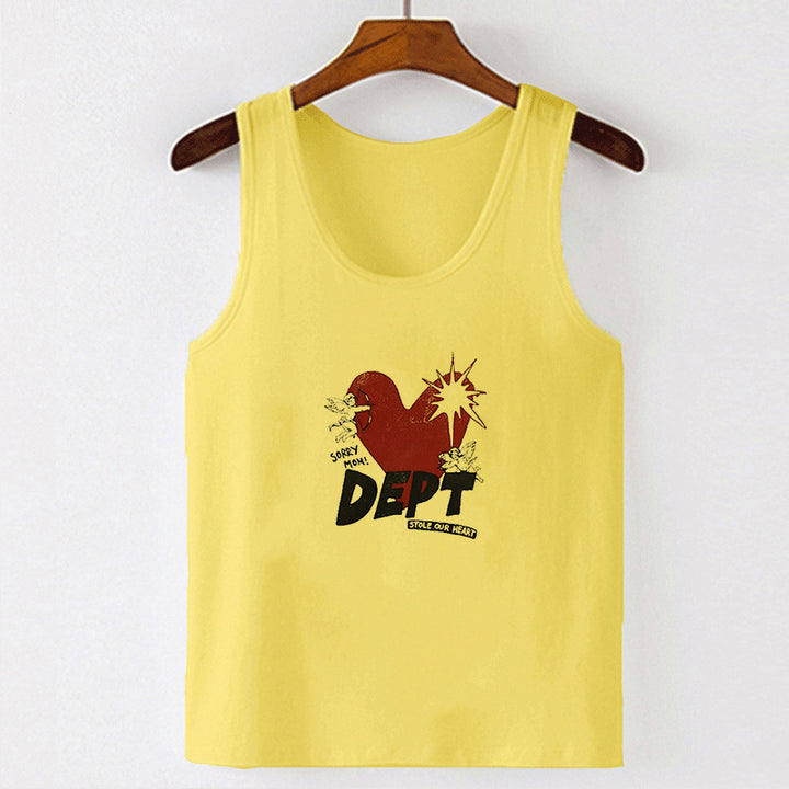 Dame ermeless Camisole med iøynefallende grafisk design Skjora