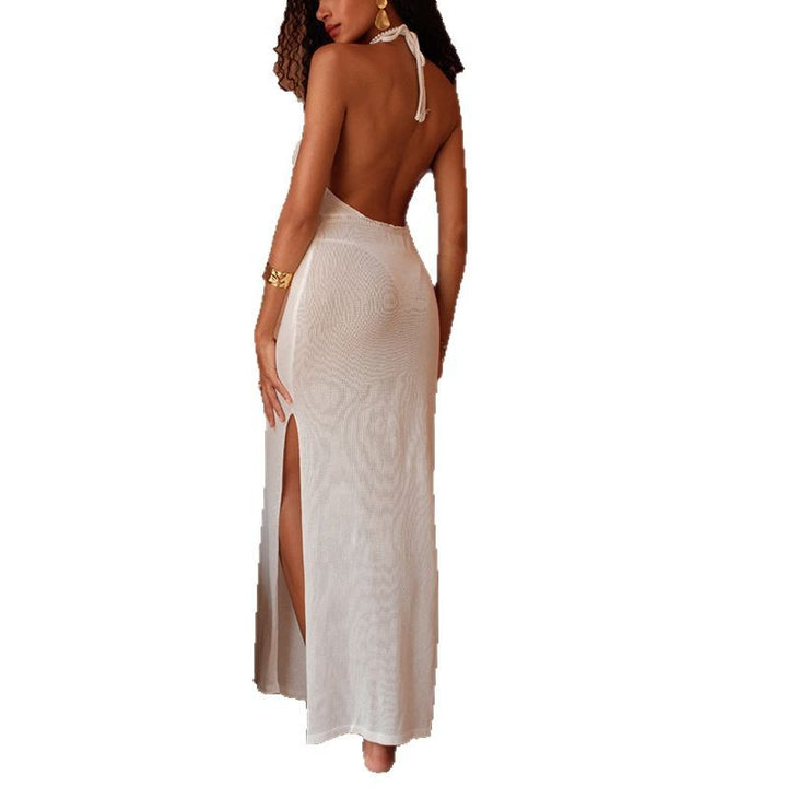 Damen Maxikleid aus luftiger Häkelstruktur mit einzigartigem Cut-Out Skjora