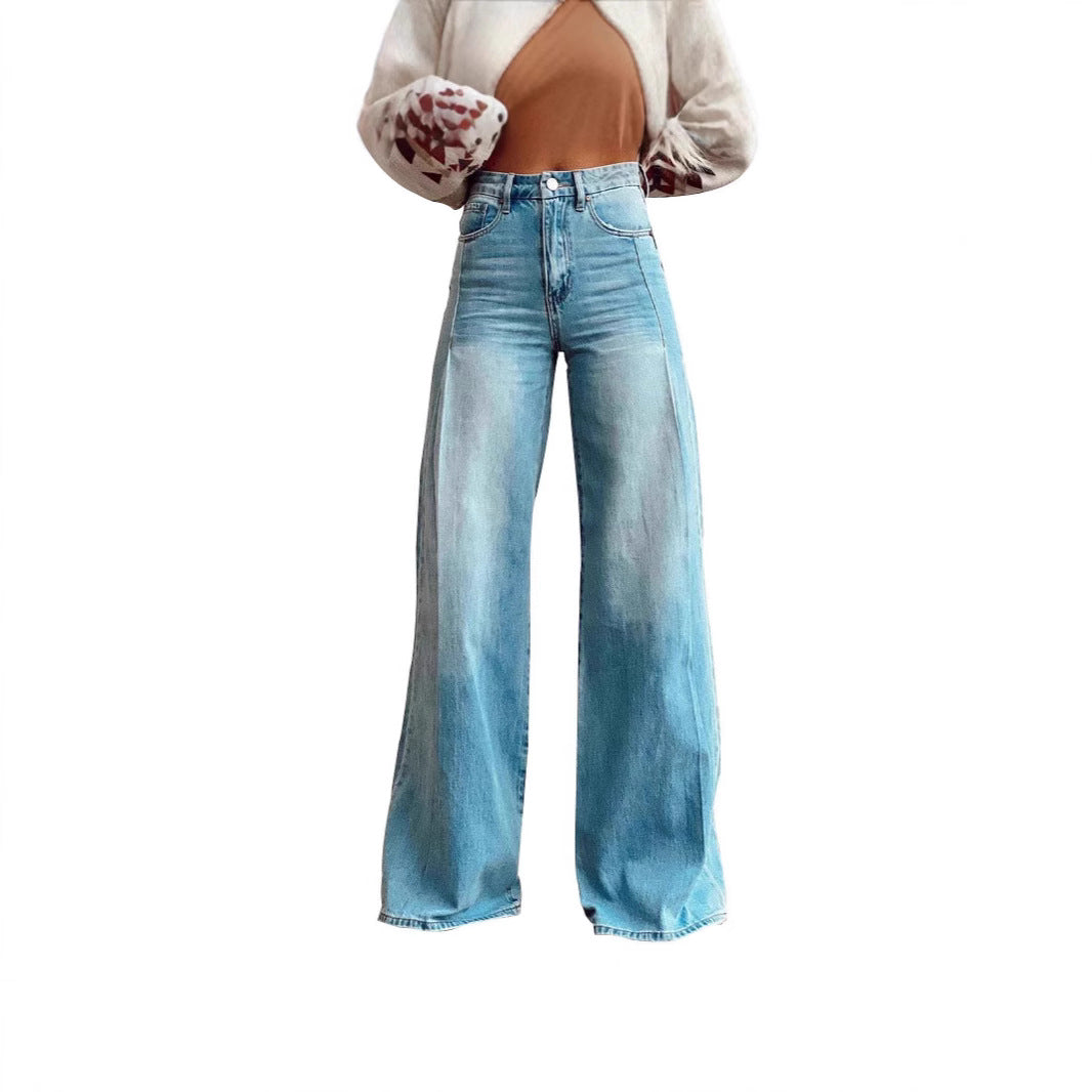 Dame Bredde Høytlivsjeans i Urban Stil Skjora