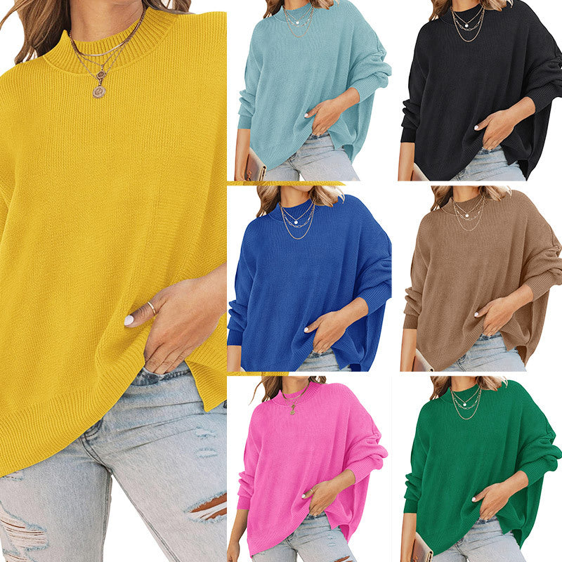 Dame casual genser med oversized passform og ribbestrikket mønster Skjora