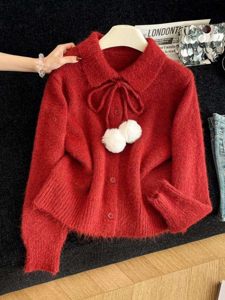 Kvinnenes lekne cardigan med stor krage Skjora