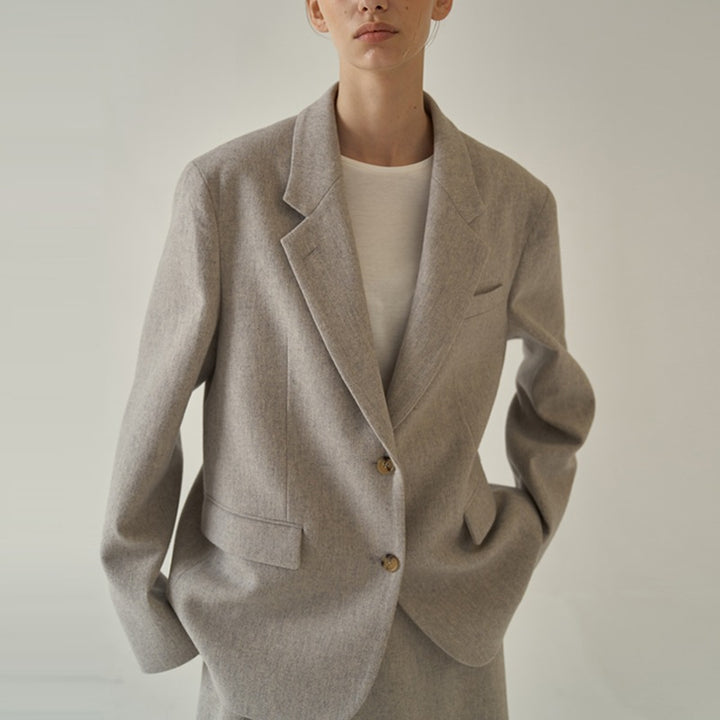 Damer elegant kasse blazer laget av høy kvalitet stoff Skjora