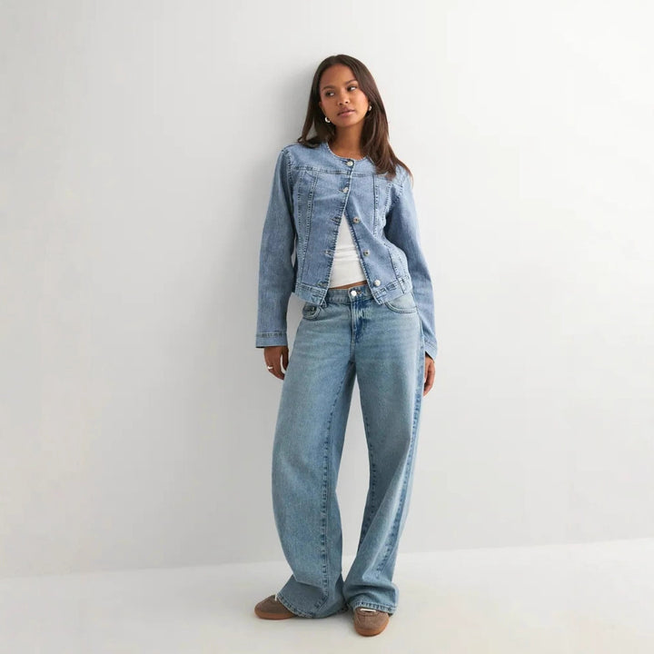 Dame tidløs denim-jakke i moderne snitt Skjora