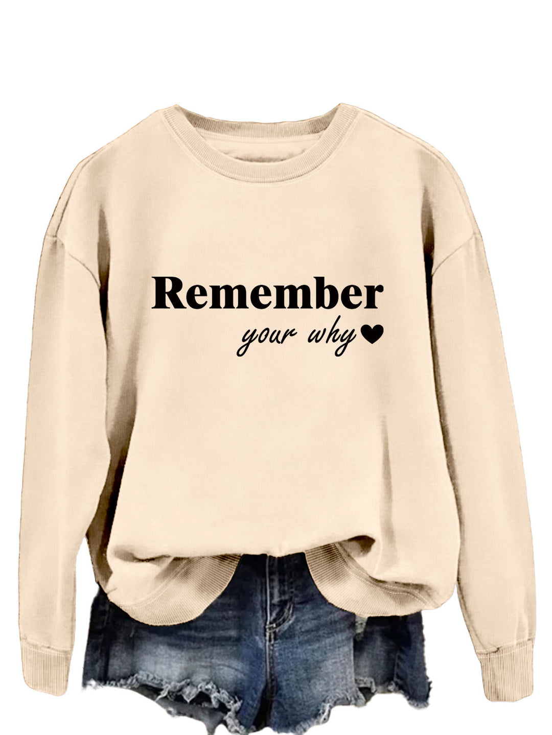 Kvinne sweatshirt med motiverende trykk og avslappet passform Skjora