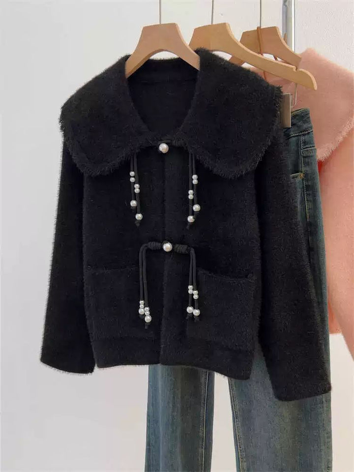 Kvinnens stilige cardigan med perledetaljer Skjora