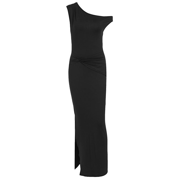 Dame Elegant Maxikjole med Off-Shoulder Design og dekorativ drapering Skjora