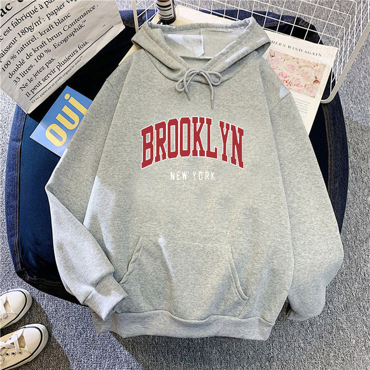Women's Hoodie with Trendy Brooklyn Print Skjora