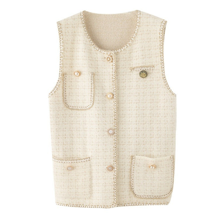Kvinnes elegant cardigan med dekorative knapper og stillegant design Skjora