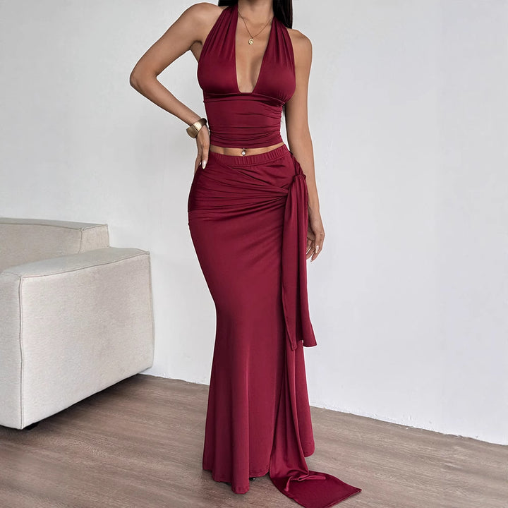 Women's Maxi Dress in Elegant Wrap Style Skjora