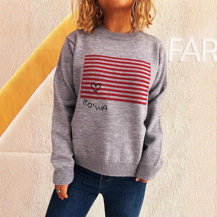 Dames koselig sweatshirt med grafisk trykk Skjora