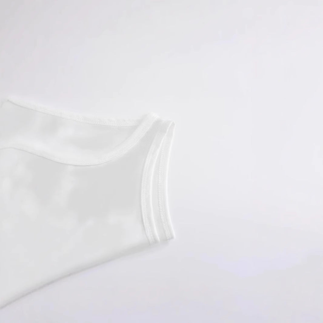 Dame Crop-Top med friskt sitronmotiv og avslappet snitt Skjora