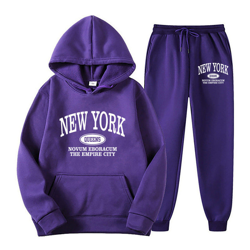 Women's hoodie set with versatile lettering and comfortable pockets Skjora