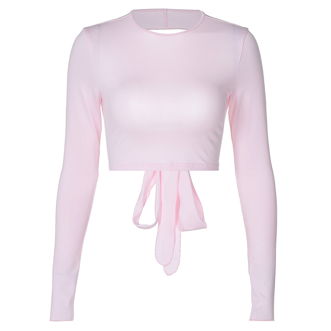 Dame Langerm Cropped Top Skjora