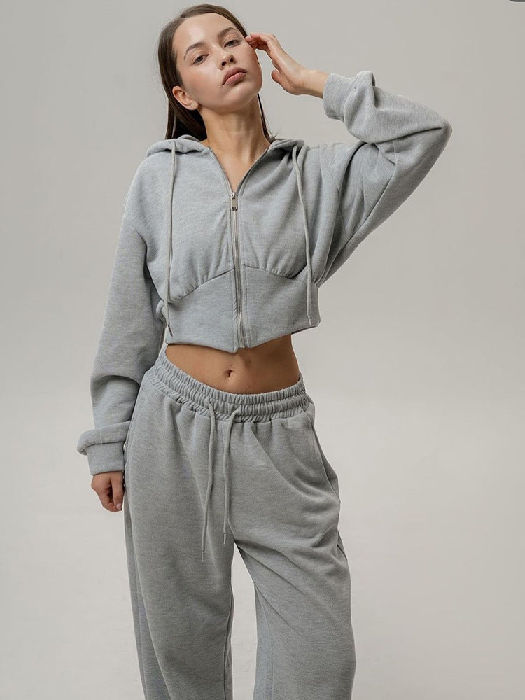 Damer casual sweatshirt og joggebukse sett med høy krage og løs passform Skjora