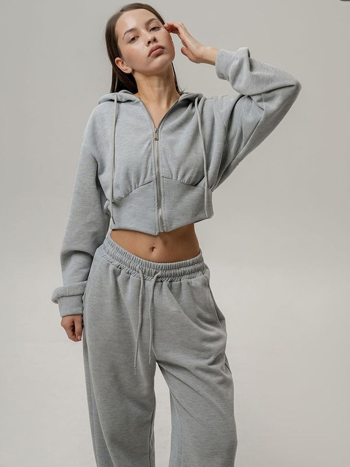 Damer casual sweatshirt og joggebukse sett med høy krage og løs passform Skjora