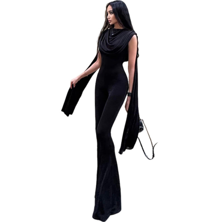 Damer Elegant jumpsuit med drapering og vid benføring Skjora