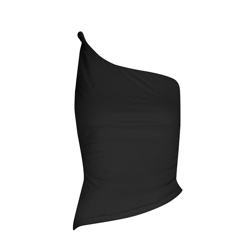 Dame asymmetrisk topp med elegant en-skulder-design og figurformende design Skjora