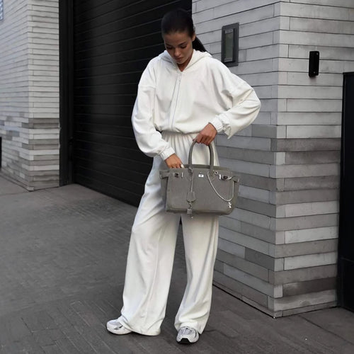 Dame elegant jumpsuit med hette og praktiske lommer Skjora