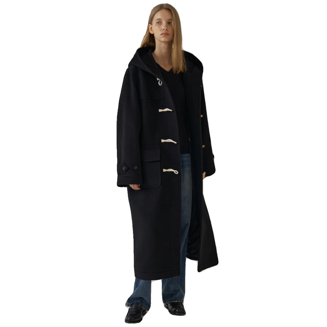 Dame lengre Dufflecoat med hette Skjora