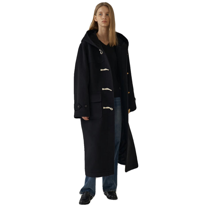 Dame lengre Dufflecoat med hette Skjora