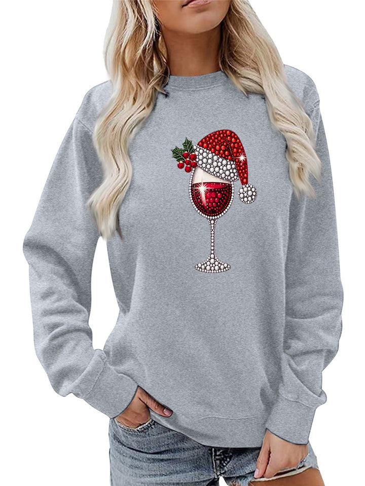 Kvinnegenser med myk fôr og festlig vinmotiv Skjora
