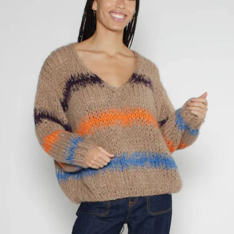 Dame Mote Strikket Genser med Gradient Design