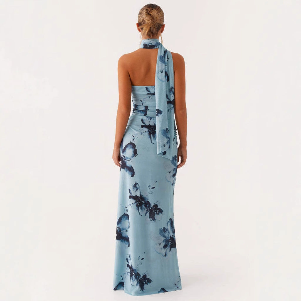 Women's Maxi Dress with Floral Design Skjora