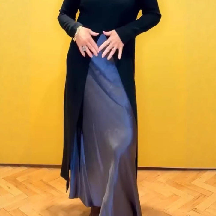 Kvinnens elegante maxi-kjole med raffinert sideslitt Skjora