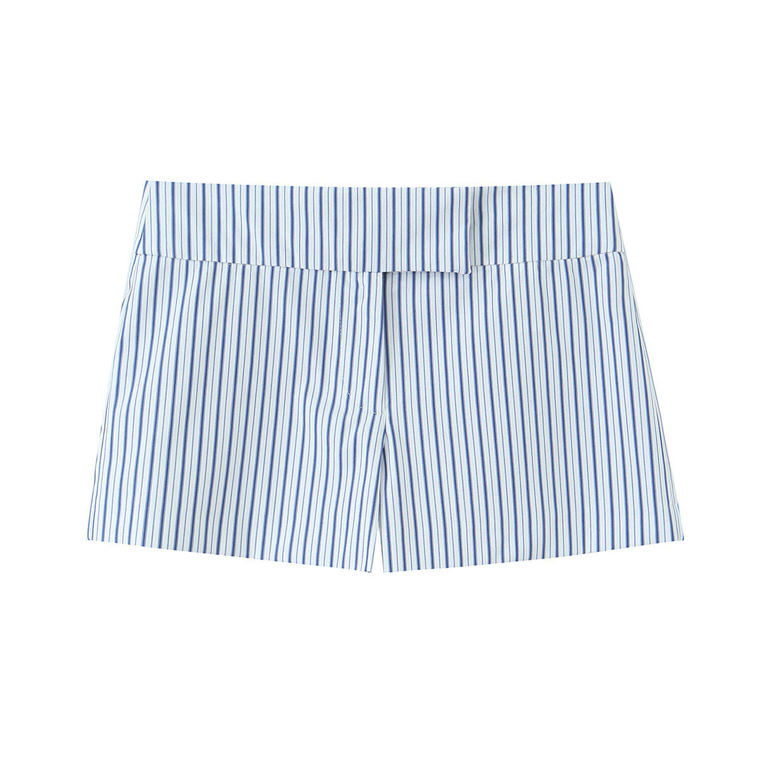 Damer elegante stripete shorts i klassisk snitt Skjora