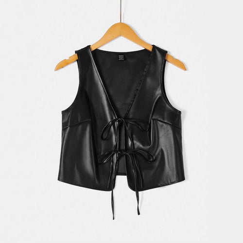 Damer elegant Cropped-Top med moderne snøring Skjora