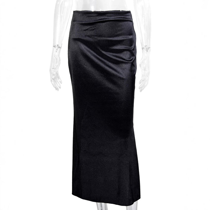 Dame Elegante og flytende Satin Maxiskjørt Skjora