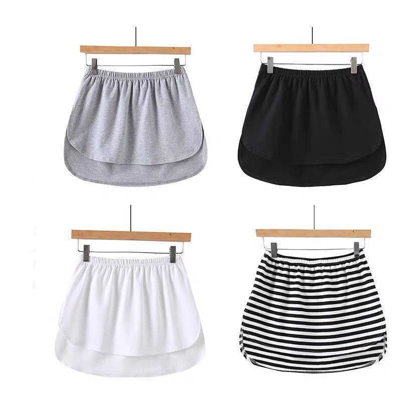 Dame uformell Jersey-skjørt med elastisk liv og trendy stripe mønster Skjora