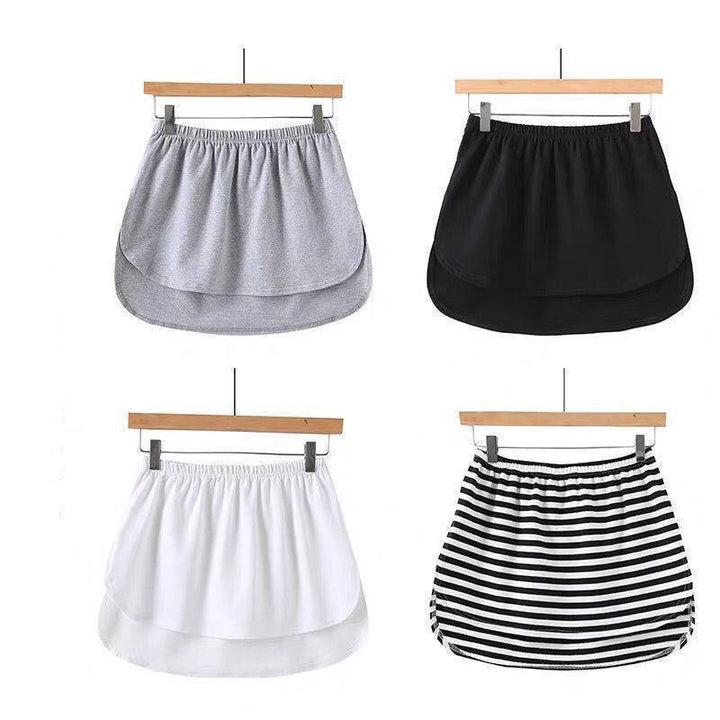 Dame uformell Jersey-skjørt med elastisk liv og trendy stripe mønster Skjora